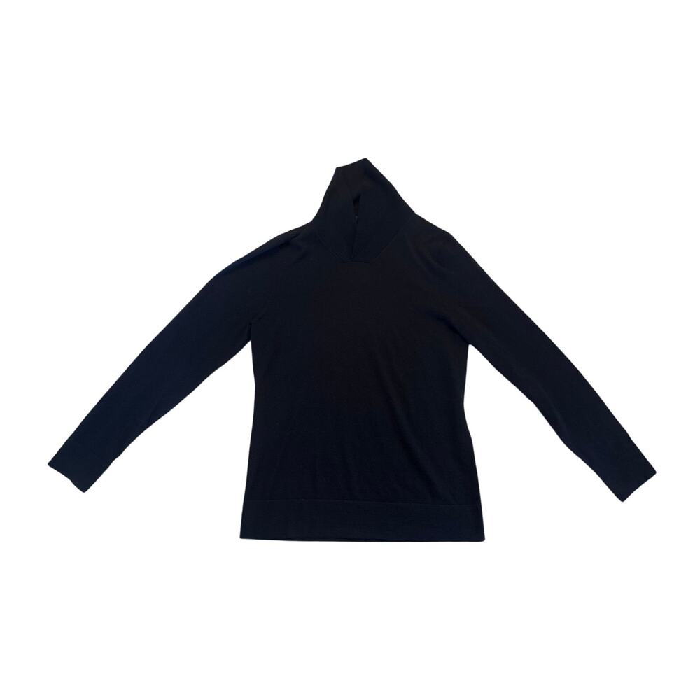 Men S Saba Extrafine 100% Merino Wool Black Sweater Pullover Long Sleeved